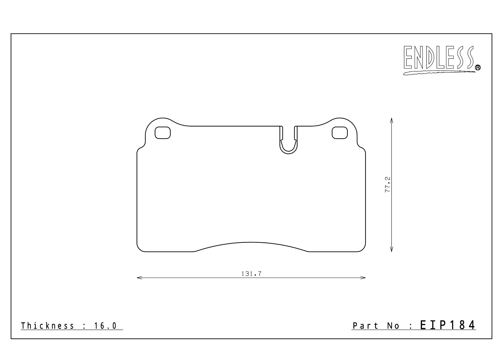 Endless ME20 / MX72 Front Brake Pads Audi TTRS EIP184 - Image 2